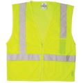 Kishigo 5X, Lime, Class 2, Single Pocket Zipper Mesh Vest 1089-5X